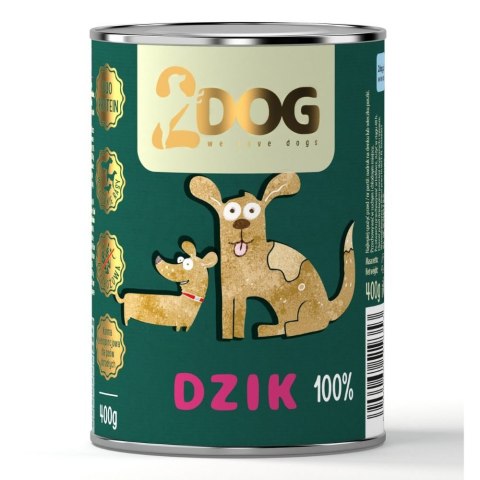 MOKRA KARMA DLA PSA 100% DZIK 400G MONOPROTEINOWA BEZZBOŻOWA HIPOALERGICZNA