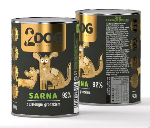 MOKRA KARMA DLA PSA SARNA 400 g MONOPROTEINOWA HIPOALERGICZNA Z BŁONNIKIEM