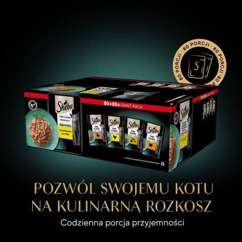 Sheba Delicacy Drobiowe Smaki W Galaretce, Z Kaczką, Z Kurczakiem, Z Drobiem, Z Indykiem 80x85g