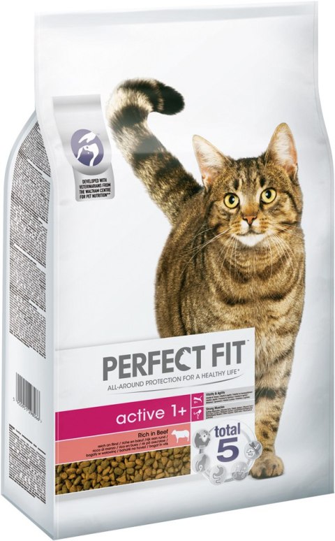 Perfect Fit™ - sucha karma pełnoporcjowa dla dorosłych kotów, bogata w wołowinę 7kg