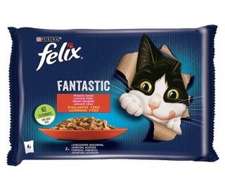 Felix Wiejskie Smaki W Galaretce Z Wołowina I Kurczakiem 4x85g