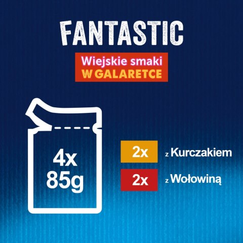 Felix Wiejskie Smaki W Galaretce Z Wołowina I Kurczakiem 4x85g