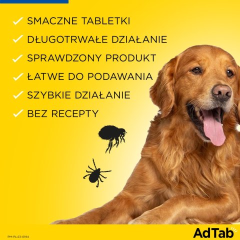 Elanco AdTab 225mg Tabletka Na Pchły I Kleszcze Dla Psów 5,5-11kg