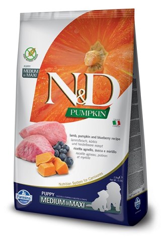 Farmina N&D Pumpkin Grain Free Canine Puppy Medium&Maxi Lamb&Blueberry 2,5kg