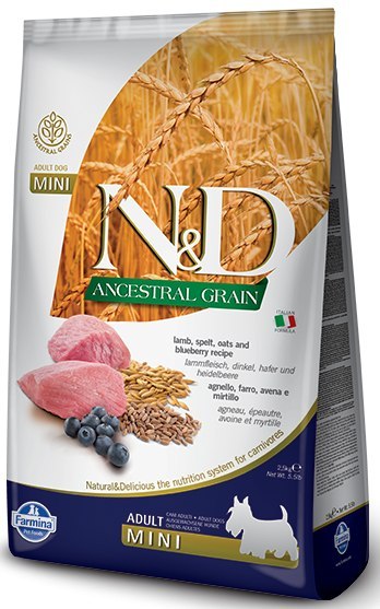 Farmina N&D Ancestral Grain Canine Adult Mini Lamb&Blueberry 7kg
