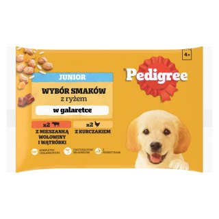 Pedigree Mokra Karma Dla Szczeniąt W Galaretce (Z Kurczakiem I Ryżem, Z Wołowiną I Ryżem) 4x100g
