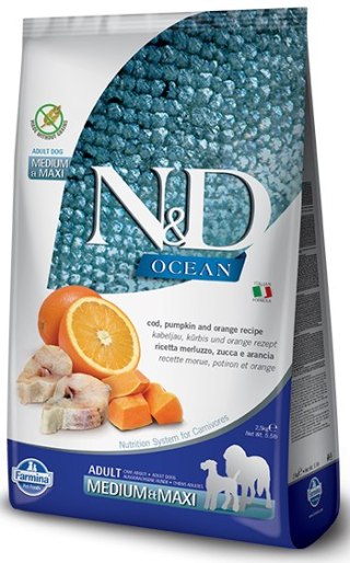 Farmina N&D Ocean Canine Adult Medium&Maxi Cod Pumpkin&Orange 12kg