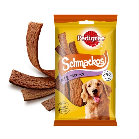 Pedigree Schmackos Multi Mix Przekąska Dla Dorosłych Psów Wszystkich Ras Z Wołowiną, Kurczakiem I Jagnięciną 36g