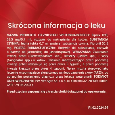 Vet-Agro Fiprex Dla Kota 0,7ml