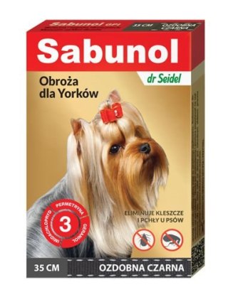 Laboratorium DermaPharm Sabunol Ozdobna Czarna Obroża Dla Yorków 35 cm